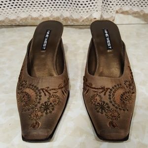 Nine West beaded slip on heels